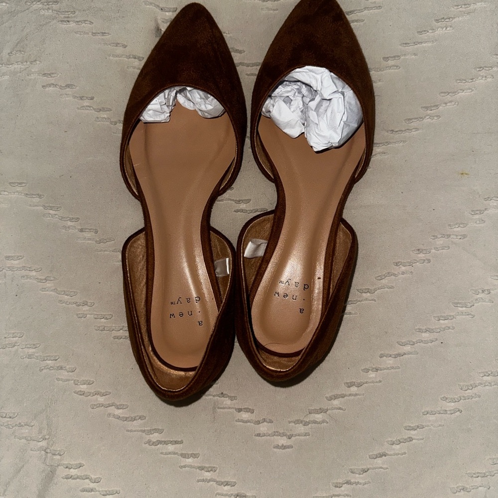 a new day Dark Brown Pointed-Toe Flats